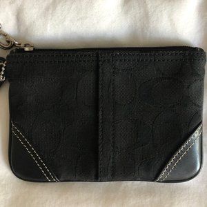 Coach wristlet - black signature fabric